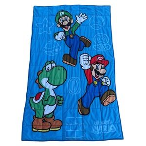 Official Nintendo Super Mario Luigi Yoshi Kids Weighted Throw Blanket 5 Lb 36x48